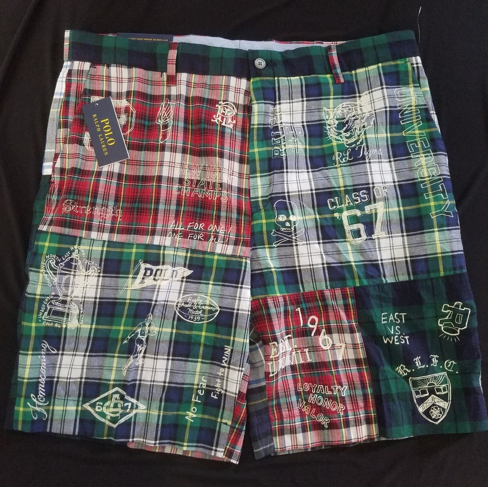 Mens Polo Ralph Lauren plaid shorts 36w